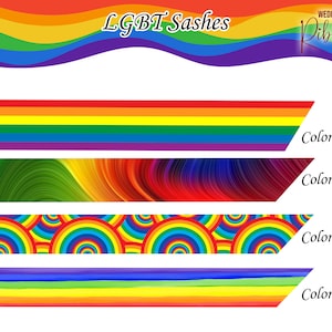 LGBT Sash Rainbow Sashes Customized Pride Sash Gay Sash LGBT Sash Custom LGBTQ Sash Bridesmaid Sash Birthday Sash Custom Bridal Sash