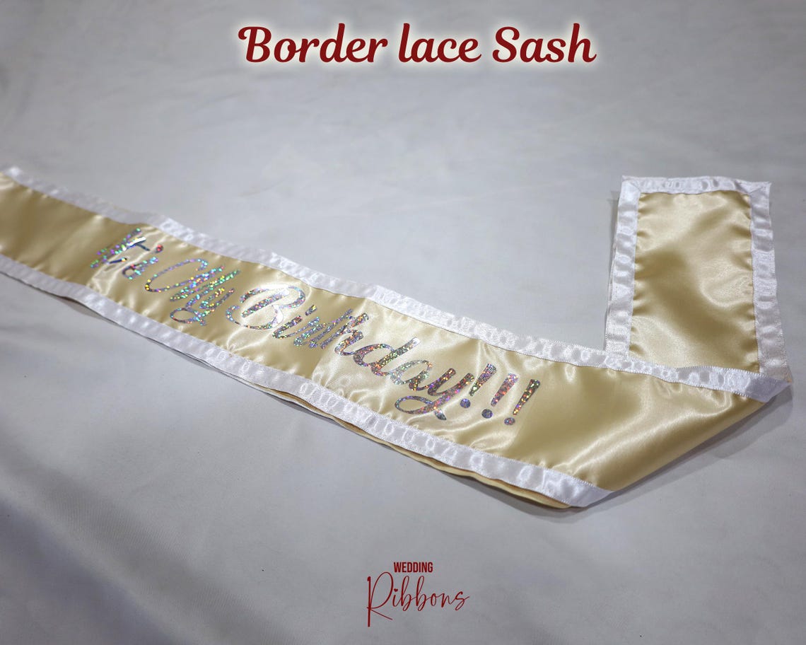 Personalized Pageant Sash Lace Sash Custom Border Lace Sash Customized ...