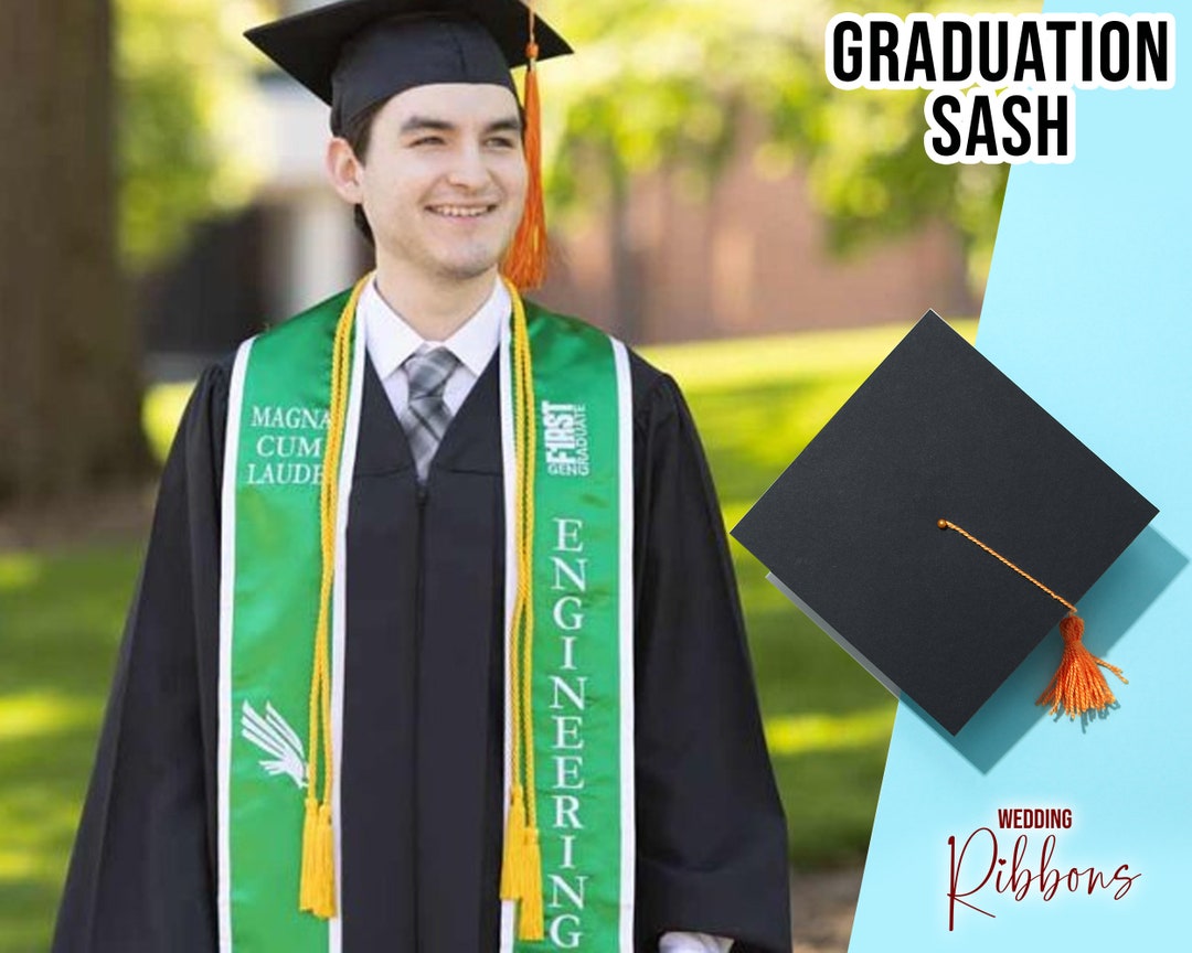 Customize Graduation Sash Angle Ended & Two Color Custom Graduation
