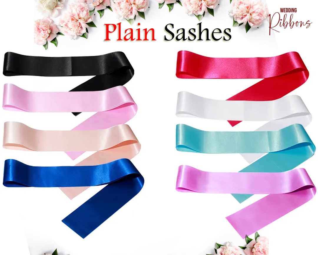 Blank Satin Sash Plain Sash Ready to Customize Sash Blank Sash Pack of