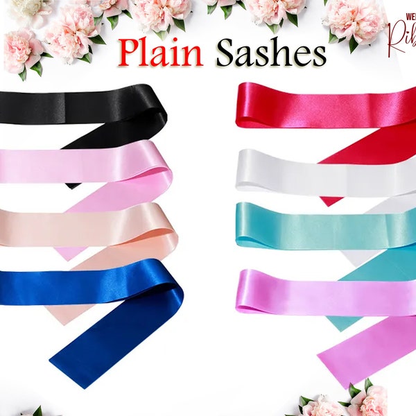 Blank Satin Sash Plain Sash Ready to Customize Sash Blank Sash Pack of 10, 25, 50, 100 Wedding Gifts Decorate Sash Plain Cheer Sash