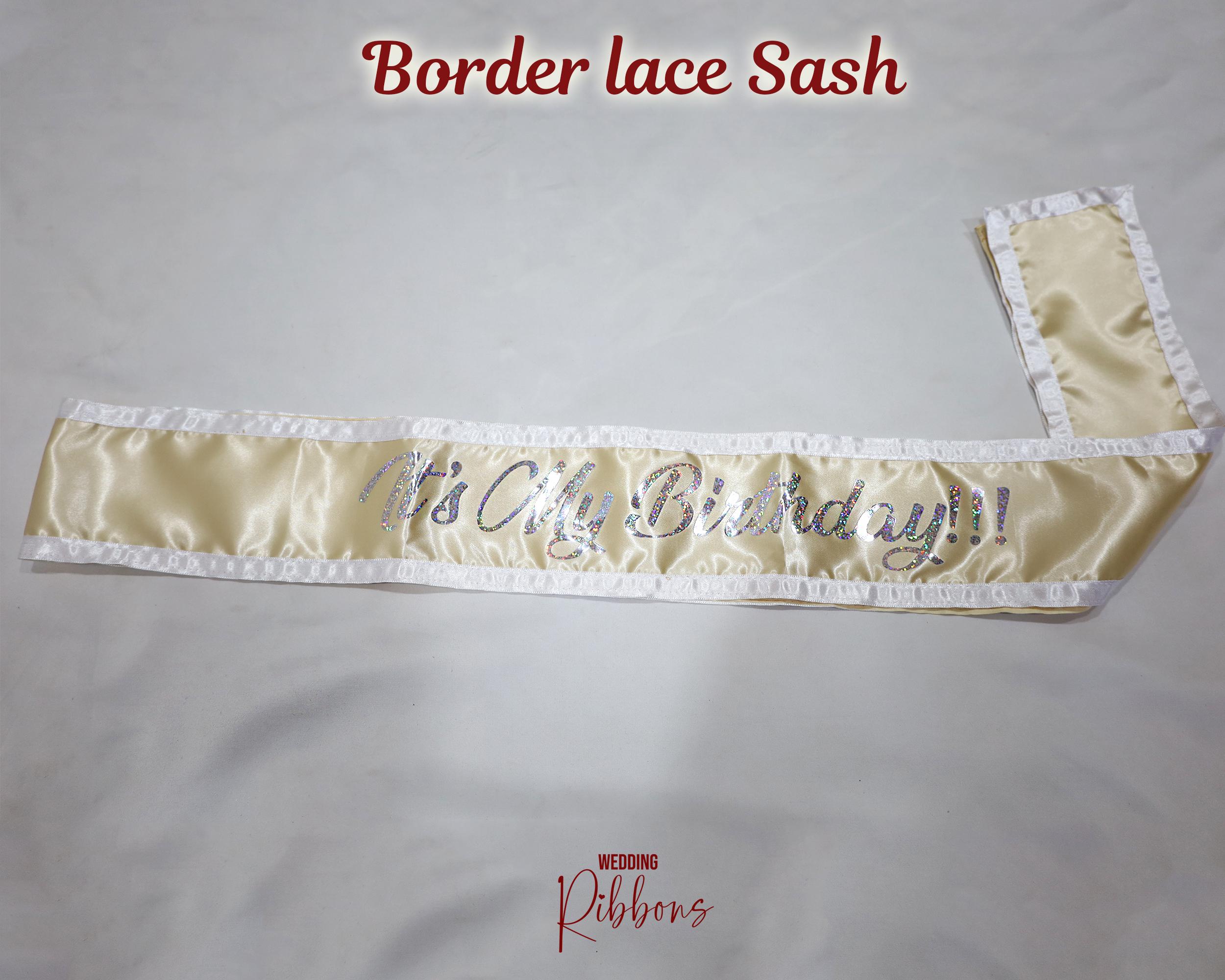 Personalized Pageant Sash Lace Sash Custom Border Lace Sash Customized ...