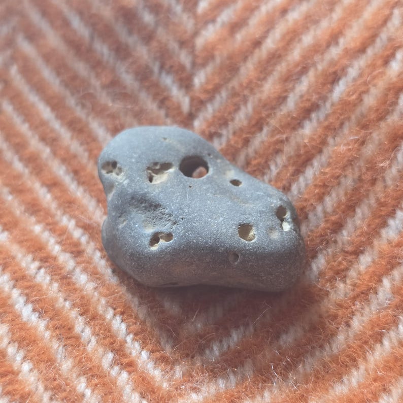Scottish Hagstone Holey Grey Pebble Natural Beach Found Protection ...