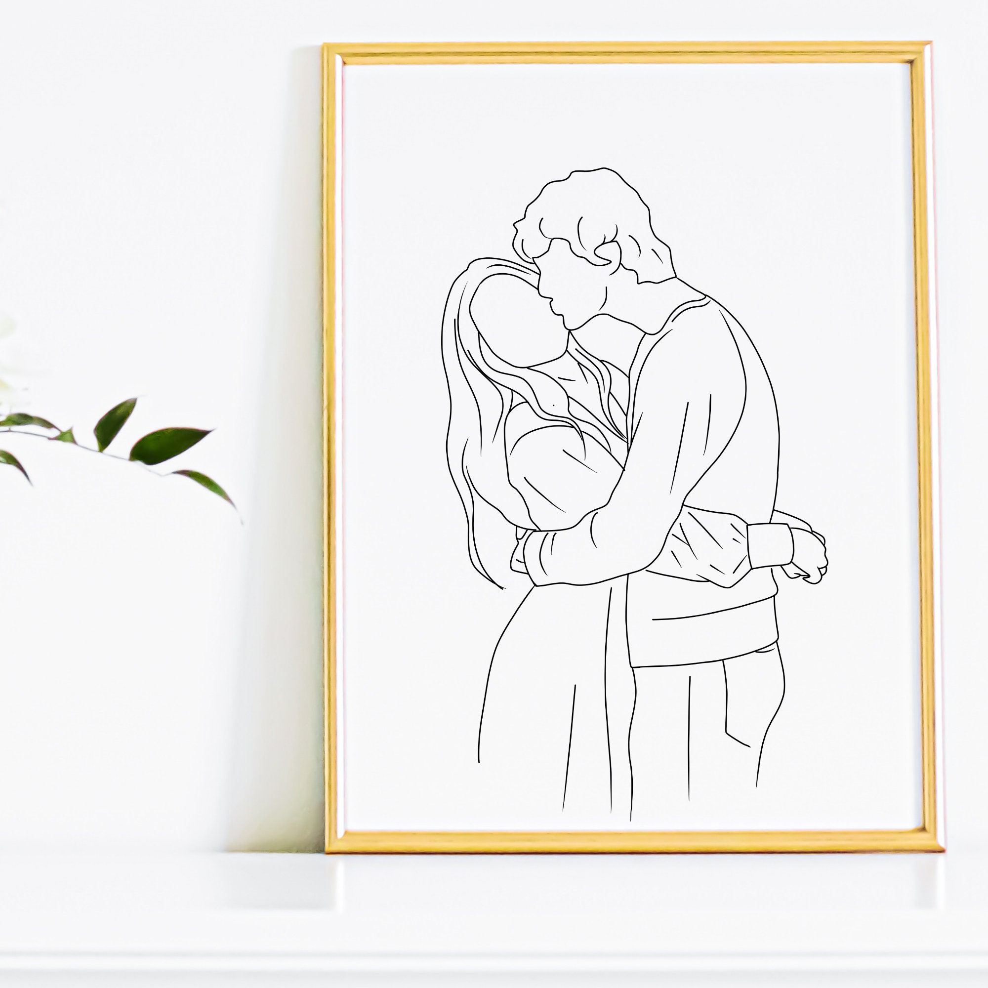 Custom Couple Portrait Custom Line Drawing Couple Line Art - Etsy