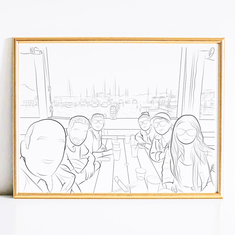 Custom Line Art Portrait: Background - Etsy