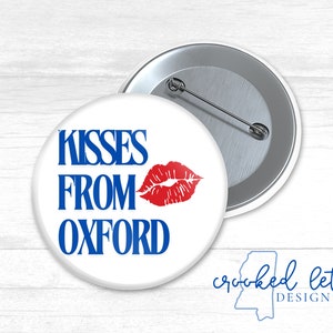 3" Game Day Button Kisses from Oxford Game Day Button Rebs Game Day Button Red and Blue Game Day Button Football Button