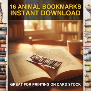 Whimsical Animal Bookmarks Set - Ideal for All Readers - Instant download.