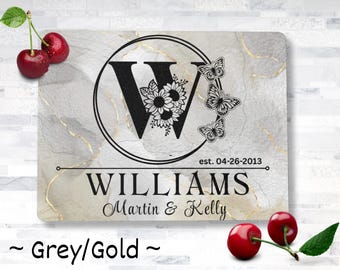 Personalized Tempered Glass Cutting Board – Wedding, Anniversary, Housewarming Gift