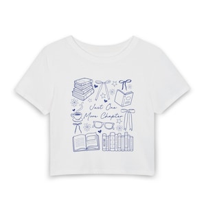 Camiseta infantil One More Chapter para mujer, ideal para amantes de los libros, artículos literarios, Booktok y lectoras de novelas románticas.