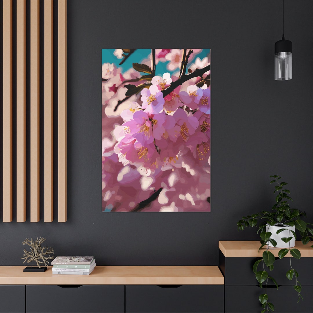 Cherry Blossom Canvas, Cherry Blossom Wall Art, Cherry Blossom Wall Art