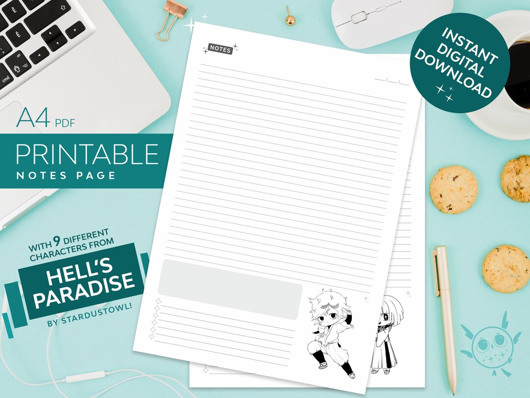 Stardustowl Hell's Paradise Notes Page, Printable, Digital Download - Etsy