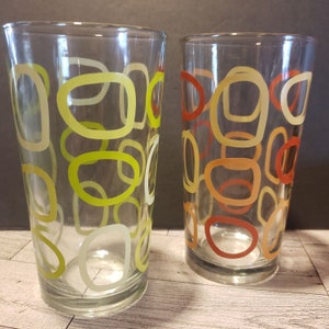 Atomic Amoeba Retro Drinking Glasses, Set of Two