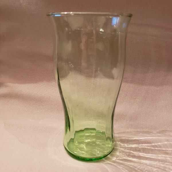 Vintage Green Depression Glass 5 inch Tumbler - Rare