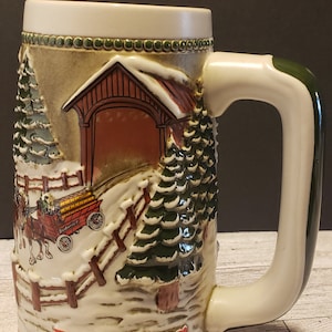 Budweiser Clydesdale Winter Scene Vintage Stein