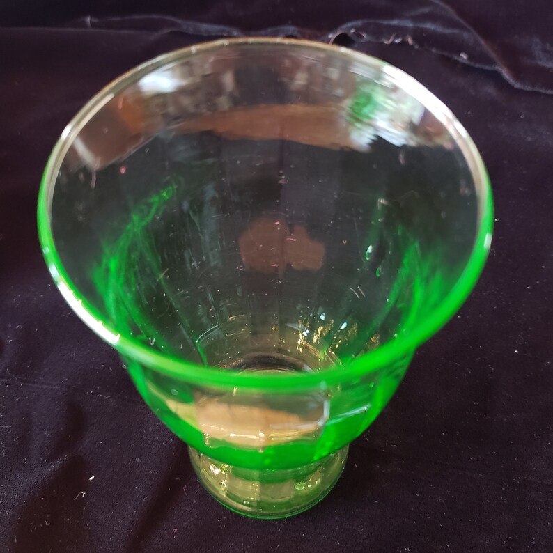 Vintage Green Depression Glass 5 Inch Tumblers Rare Etsy