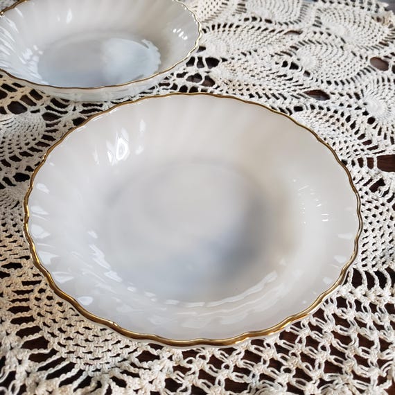 ファイヤーキング スーププレート スワール ゴールドトリム 22金