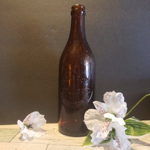 Excelsior Bottling Works Amber Glass Beer Bottle