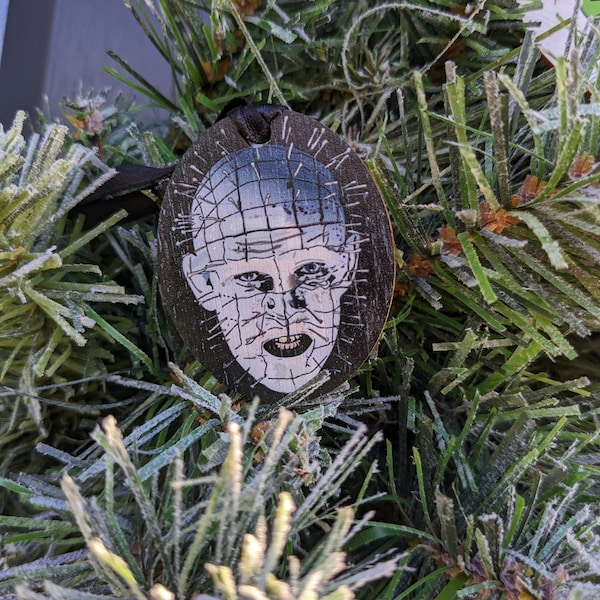 Hellraiser Pinhead FSC Wood Ornament | Home Decor | Christmas or Halloween Tree Decoration