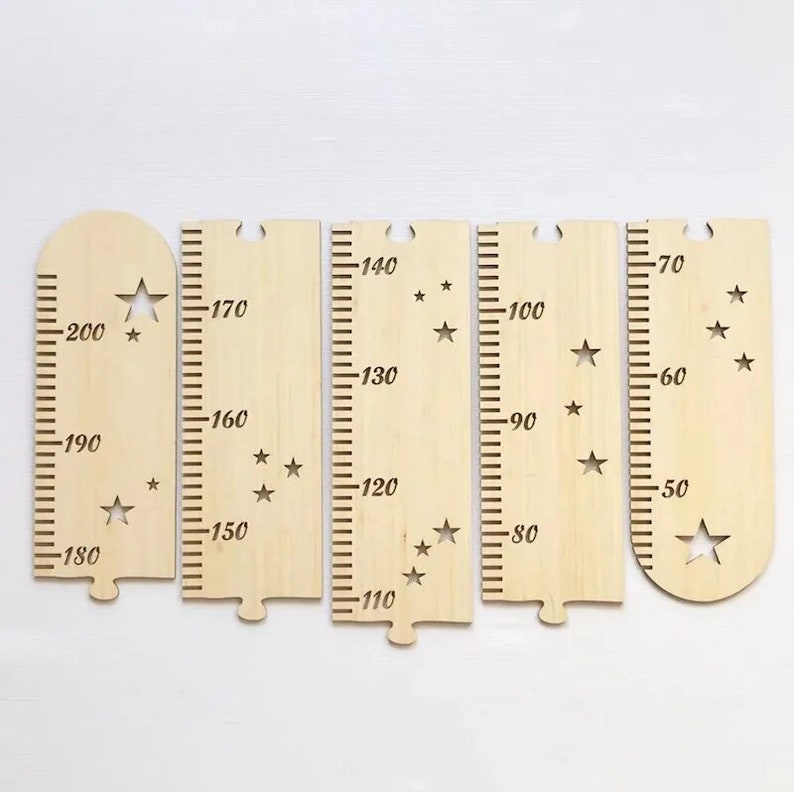 Wooden Height Chart Height Ruler Baby Shower Gift Children'S Growth Chart Family Height Chart Laser Cut File Rustic Ruler zdjęcie 10
