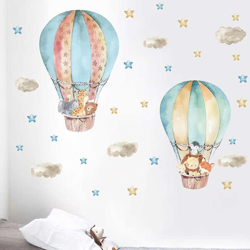 Hot Air Balloon Kids Wall Decal I Balcony Boys Wall Decal - Etsy