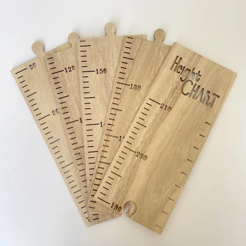 Wooden Height Chart Height Ruler Baby Shower Gift Children'S Growth Chart Family Height Chart Laser Cut File Rustic Ruler zdjęcie 8