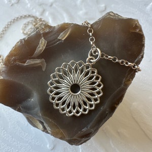 Flower of Life Necklace: 925 Sterling Silver Kabbalah Pendant