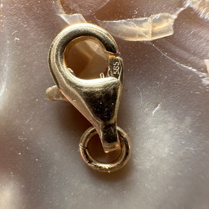 14K Gelb Gold 585 Teardrop Karabiner Fischverschluss Größe 11mm