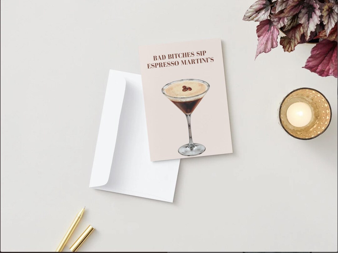 Espresso Martini Birthday Card for Her | 5x7 - Etsy