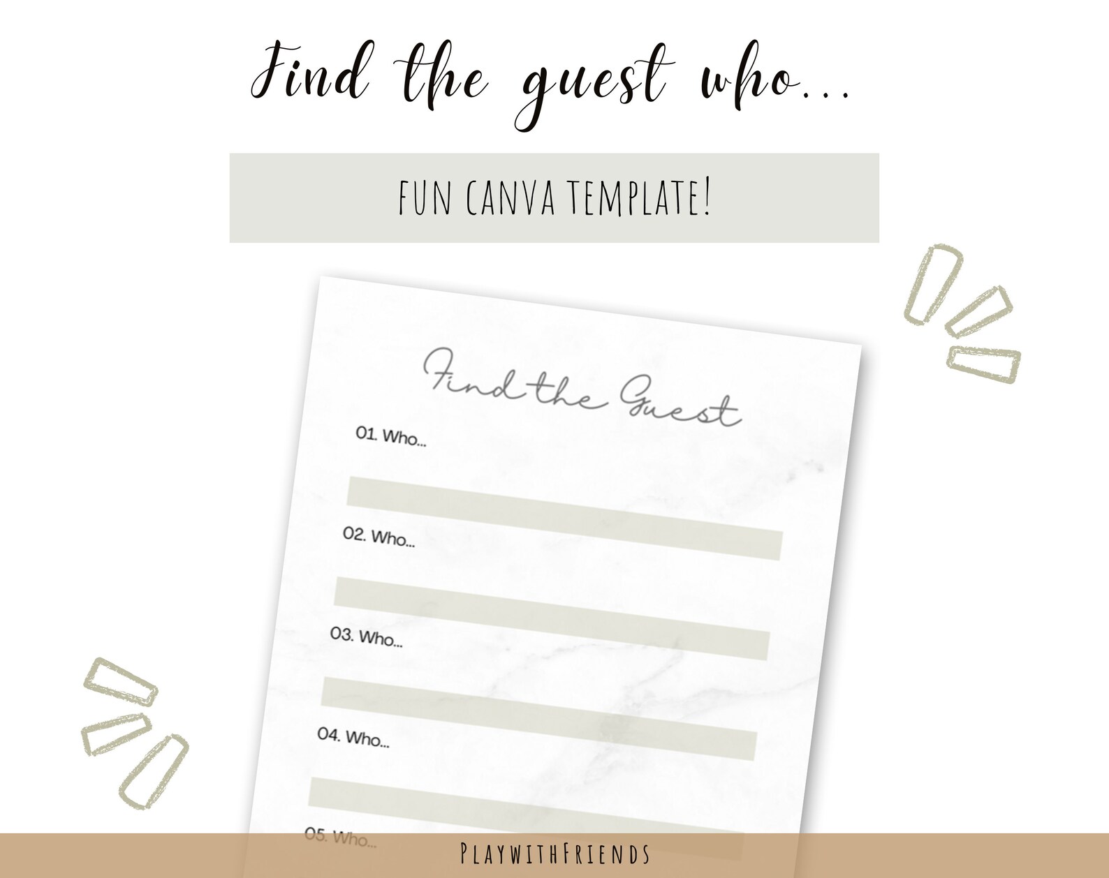 Find the Guest Game | Editable Printable Canva Template | Floral Bridal ...