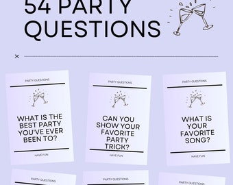 Conversation starters for parties | Party games printable | Party conversation cards | Get to know you | Icebreaker for events and parties