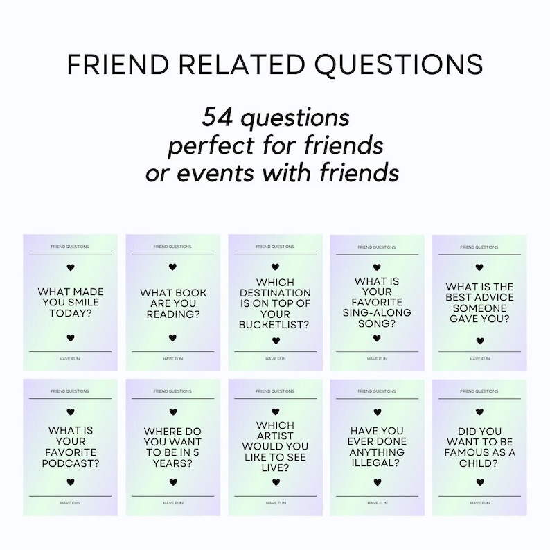 Friend Questions Get to Know Your Friend 54 Conversation Starters for