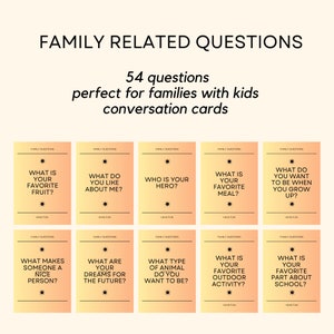 Kids Question Card Family With Kids Questions Card Game | 54 Conversation Cards Kids ...