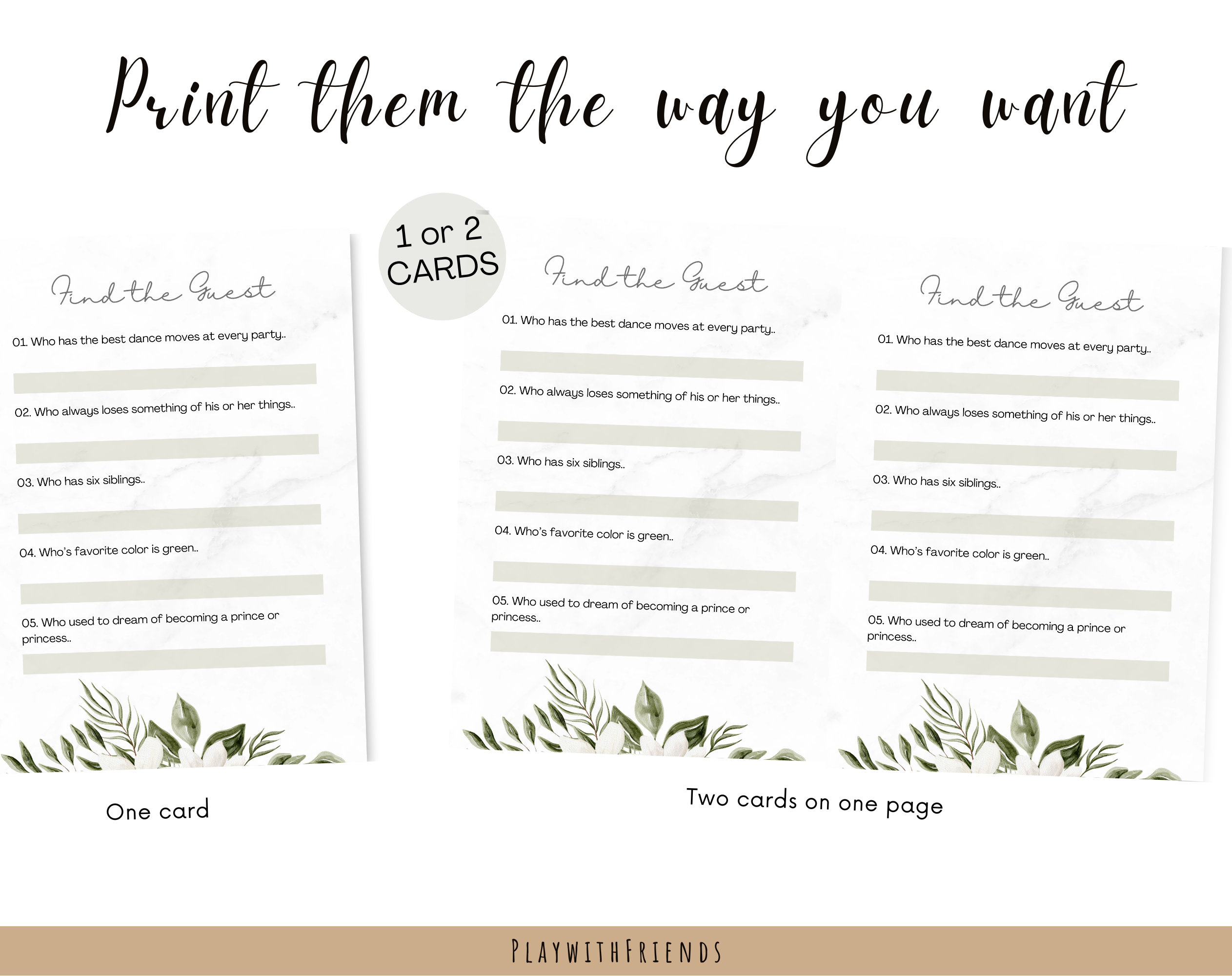 Find the Guest Game Editable Printable Canva Template Floral Bridal ...