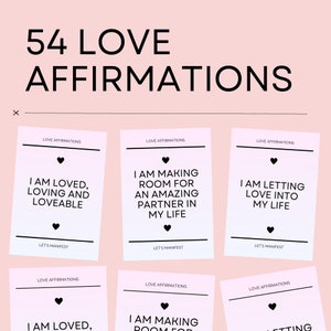 Love affirmations | love affirmation cards for women and men to manifest love in their life | manifestation affirmation cards printable