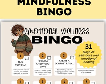 Mental Wellness Bingo Inner Child Printable Tracker Healing Game for Adults Trauma Recovery Support Self Help Bucket List Therapy Cards PDF