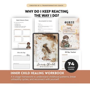 Arbeitsbuch zur Heilung des inneren Kindes, Schattenarbeit-Therapie-Tagebuch, Digitale Selbstentwicklung, Aktivität zur Bewältigung von Kindheitstraumata, Selbsthilfe, Emotionale Auslöser