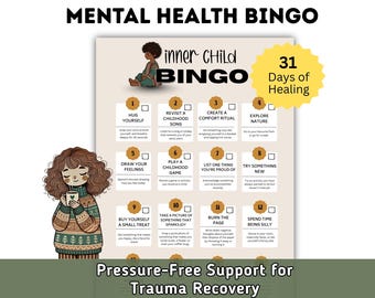 Wellness Bingo Self Forgiveness Challenge Emotional Regulation Self Care Bucket List Digital Therapy Card Game Inner Child Compassion Gift