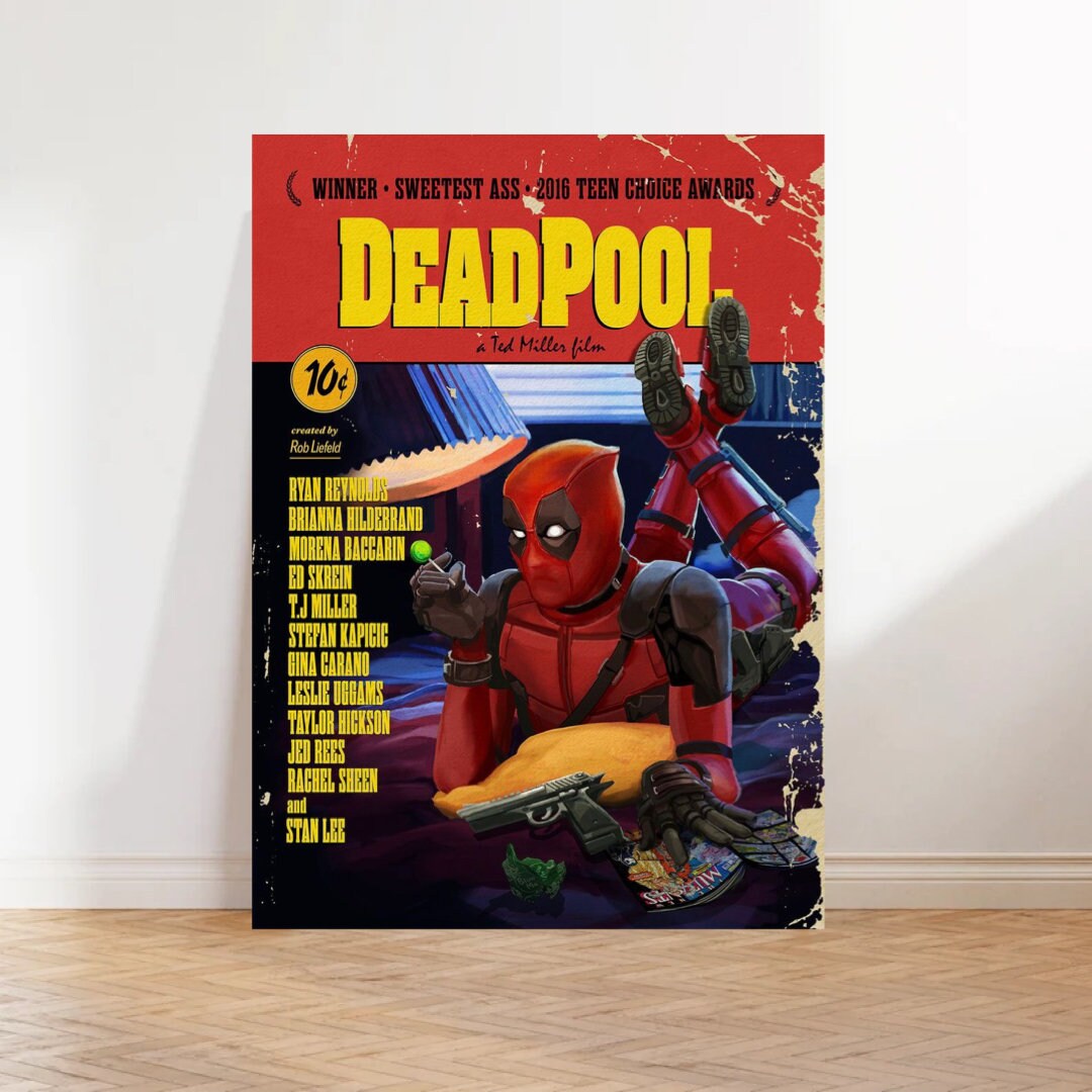 Art Print Promo Poster DEADPOOL 3 Ryan Reynolds MARVEL Film Gift Wall Decor  2024