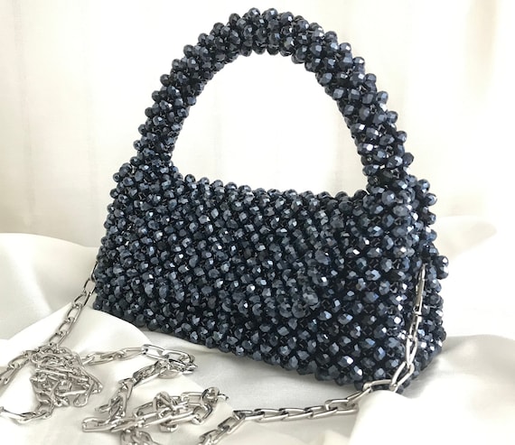 バッグ L BALL BEADS BAG Crystal Beaded Bag,beaded Bag,bead Bag, Beaded Shoulder Bag,top