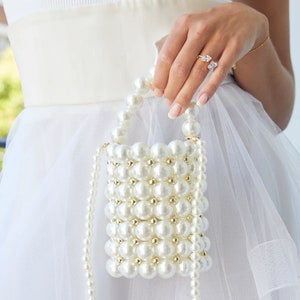 パールビーズバッグ、パールクラッチバッグ、イブニングバッグ