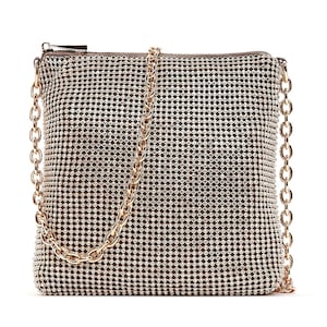 Rhinestone Chain Bag,Top Handle Bag, Chain Bag,Crossbody Bags,Party Bag,Evening Bag,Luxury Beaded Bag,Beaded Bag,Bead Bag,Crystal Beaded Bag