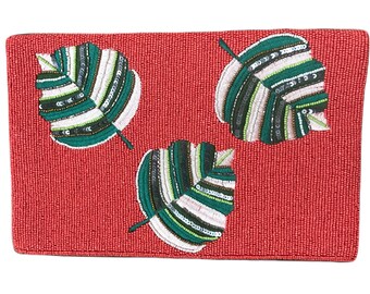 花柄ビーズクラッチ 花柄ビーズバッグ クロスボディバッグ - Etsy 日本