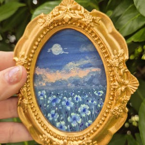 Mini Painting golden framed in vintagestyle original