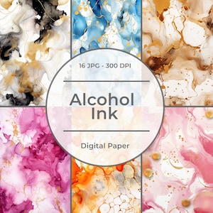 Digital Paper Alcohol Ink - Alcohol Ink Clipart - Watercolor Digital Paper - Watercolor Clipart - Printable Alcohol Ink Paper - 300 DPI
