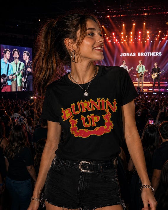 Jonas Brothers The Burning Up Tour Shirt, Burnin Up Tee, 2000s Pop Rock Fan Gift