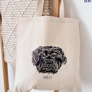 Custom Bag, Tote Bags, Bag Shoulder, Travel Bag, Travelling Bag, Pet Portrait, Dog Portrait Tote Bag, Dog Lover Gift, Cute Bag, Canvas Tote