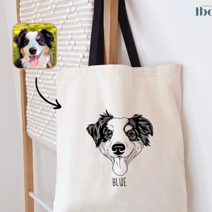 Custom Bag, Tote Bags, Bag Shoulder, Travel Bag, Travelling Bag, Pet Portrait, Dog Portrait Tote Bag, Dog Lover Gift, Cute Bag, Canvas Tote