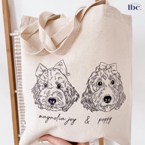 Custom Bag, Tote Bags, Bag Shoulder, Travel Bag, Travelling Bag, Pet Portrait, Dog Portrait Tote Bag, Dog Lover Gift, Cute Bag, Canvas Tote