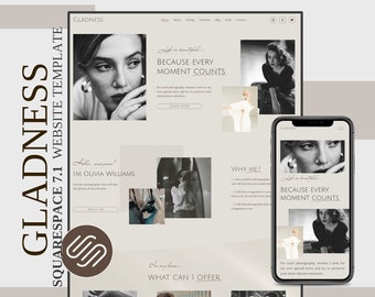 Squarespace 7.1 Photography Website Template: Minimalist Portfolio