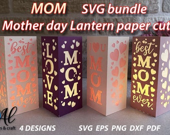 Mother day gift ideas | Centerpieces for mother day |  Paper lantern SVG bundle | Diy gifts for mom | Lantern Svg cut centerpiece